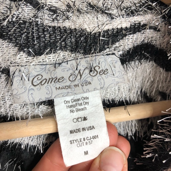 Vintage come n see zebra shabby eyelash swing cardigan duster Medium - Picture 4 of 11